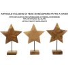 Mauro Ferretti escultura estrella de madera de teca 28x12x42 cm marrón