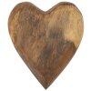 Mauro Ferretti corazón decorativo de teca 16x14x4,5 cm marrón