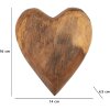 Mauro Ferretti corazón decorativo de teca 16x14x4,5 cm marrón