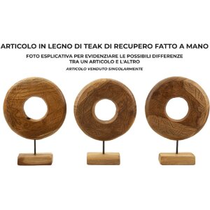 Mauro Ferretti escultura Dorat de teca 28x10x38 cm marrón