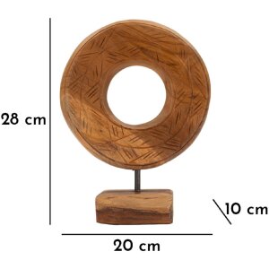 Mauro Ferretti escultura Dorat de madera de teca 20x10x28 cm marrón