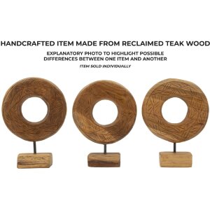 Mauro Ferretti escultura Dorat de madera de teca 20x10x28 cm marrón