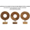Mauro Ferretti escultura Dorat de madera de teca 20x10x28 cm marrón