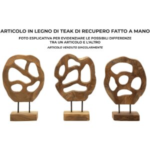 Mauro Ferretti escultura Lubang de teca 25x10x38 cm marrón