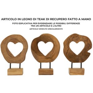 Mauro Ferretti escultura Hasi madera de teca 20x10x28 cm marrón