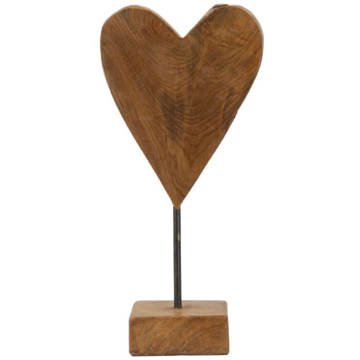 Mauro Ferretti escultura corazón teca 15x10x35 cm marrón