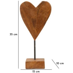 Mauro Ferretti escultura corazón teca 15x10x35 cm marrón
