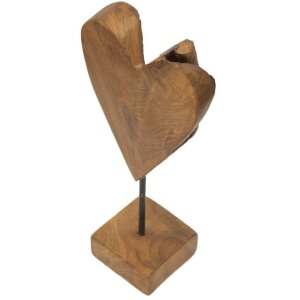 Mauro Ferretti escultura corazón teca 15x10x35 cm marrón