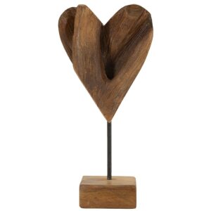Mauro Ferretti escultura corazón teca 15x10x35 cm marrón