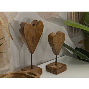 Mauro Ferretti escultura corazón teca 15x10x35 cm marrón