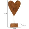 Mauro Ferretti escultura corazón teca 15x10x35 cm marrón