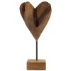 Mauro Ferretti escultura corazón teca 15x10x35 cm marrón