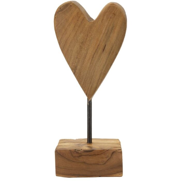 Mauro Ferretti escultura corazón teca 10x10x25 cm marrón