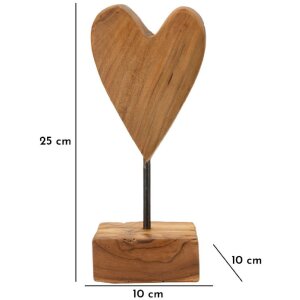 Mauro Ferretti escultura corazón teca 10x10x25 cm marrón