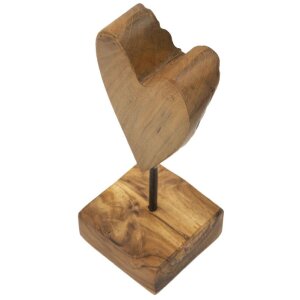 Mauro Ferretti escultura corazón teca 10x10x25 cm marrón