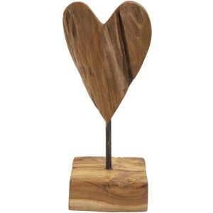 Mauro Ferretti escultura corazón teca 10x10x25 cm marrón