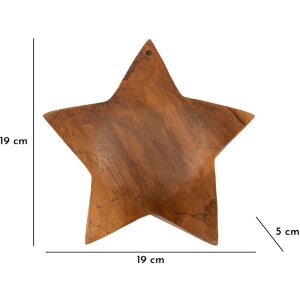 Mauro Ferretti estrella decorativa teca Ø19x5 cm marrón
