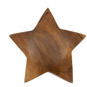 Mauro Ferretti estrella decorativa teca Ø19x5 cm marrón