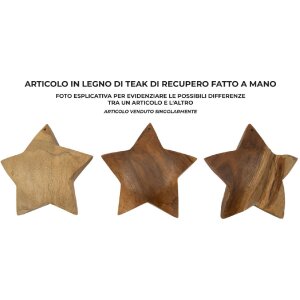 Mauro Ferretti estrella decorativa teca Ø19x5 cm marrón