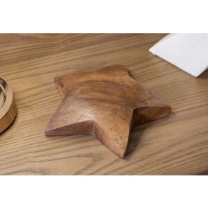 Mauro Ferretti estrella decorativa teca Ø19x5 cm marrón