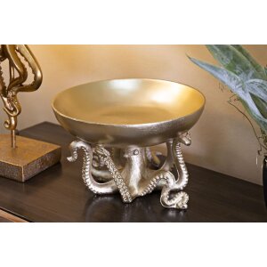 Mauro Ferretti cuenco decorativo pulpo poliresina Ø30x18 cm oro brillante