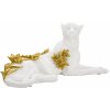 Mauro Ferretti escultura decorativa leopardo 53x21,5x24 cm oro blanco brillante