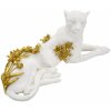 Mauro Ferretti escultura decorativa leopardo 53x21,5x24 cm oro blanco brillante