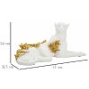 Mauro Ferretti escultura decorativa leopardo 53x21,5x24 cm oro blanco brillante