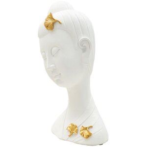 Mauro Ferretti Busto Buda 21,5x16x35 cm oro blanco brillo