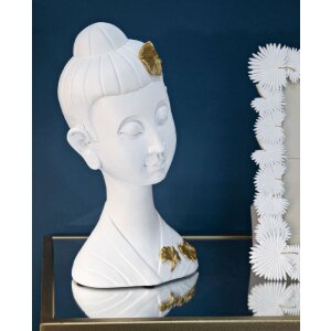 Mauro Ferretti Busto Buda 21,5x16x35 cm oro blanco brillo