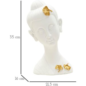 Mauro Ferretti Busto Buda 21,5x16x35 cm oro blanco brillo