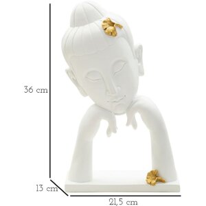 Mauro Ferretti Busto Buda 21,5x13x36 cm oro blanco