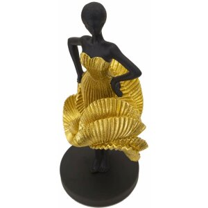 Mauro Ferretti estatuilla bailarina 16,5x15x36 cm negro oro brillante