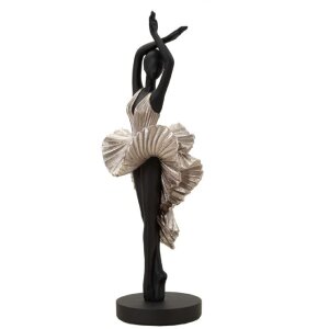 Mauro Ferretti figura bailarina 17x14x43 cm negro plata
