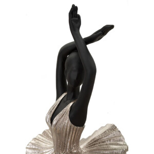 Mauro Ferretti figura bailarina 17x14x43 cm negro plata