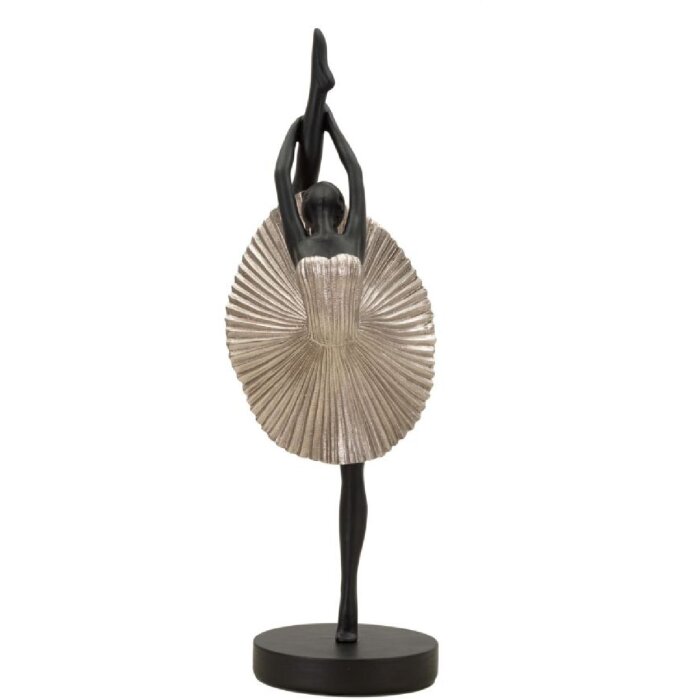 Mauro Ferretti figura bailarina 14x14x42,5 cm negro plata