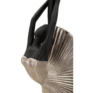 Mauro Ferretti figura bailarina 14x14x42,5 cm negro plata