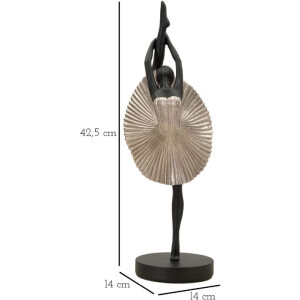 Mauro Ferretti figura bailarina 14x14x42,5 cm negro plata
