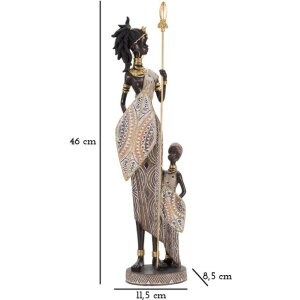 Mauro Ferretti Figura masai con niño 11,5x8,5x46 cm