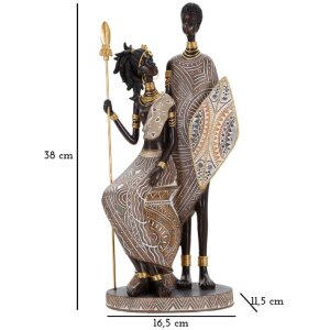Mauro Ferretti Masai par de figuras 16.5x11.5x38 cm