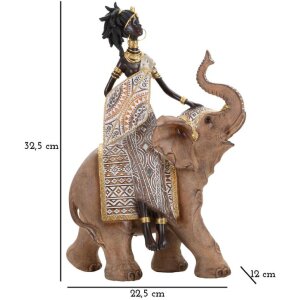 Mauro Ferretti Masai con elefante 22,5x12x32,5 cm