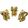 Mauro Ferretti Elefante decorativo Set de 3 No ver oír hablar 15.5x20.5 oro
