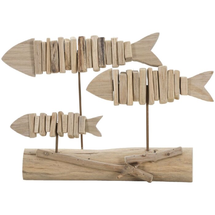Mauro Ferretti escultura decorativa pez 37x10x24 natural