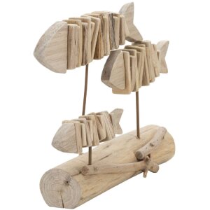 Mauro Ferretti escultura decorativa pez 37x10x24 natural