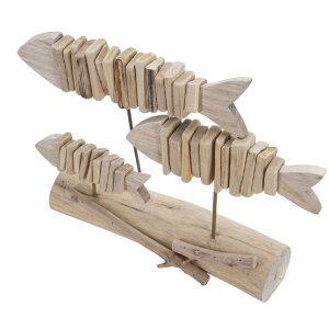 Mauro Ferretti escultura decorativa pez 37x10x24 natural