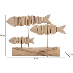 Mauro Ferretti escultura decorativa pez 37x10x24 natural