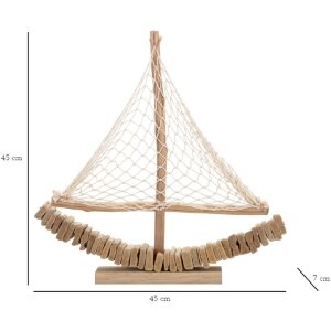 Velero decorativo Mauro Ferretti 45x7x45 natural