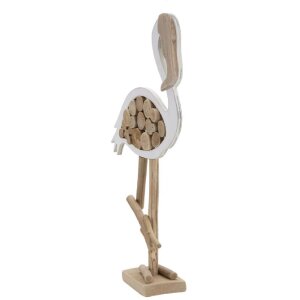 Mauro Ferretti flamenco decorativo 31x9x56 blanco natural