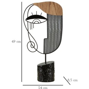 Mauro Ferretti escultura Picassy 24x8.5x49 negro natural