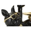 Mauro Ferretti figurita decorativa perro Rover con bandeja 23,5x13x18,5 cm oro negro